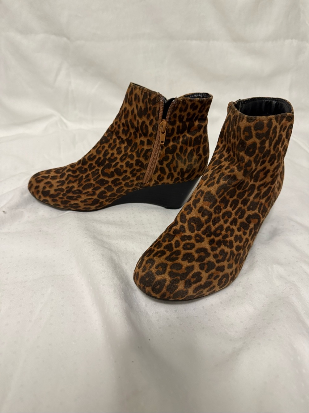 Women’s Leopard Print Ankle Boots - Brown